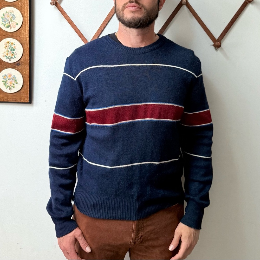 Vintage 80s 90s Knit Striped Sweater